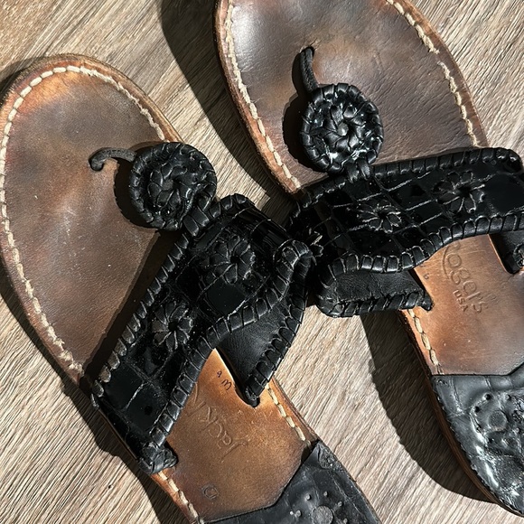 Jack Rogers Black Sandals Size 9 - Picture 2 of 3